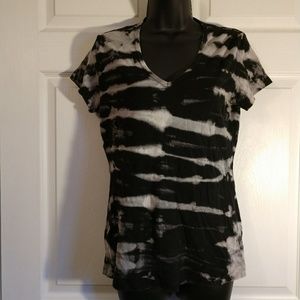 Black & grey tie dye short sleeve shirt